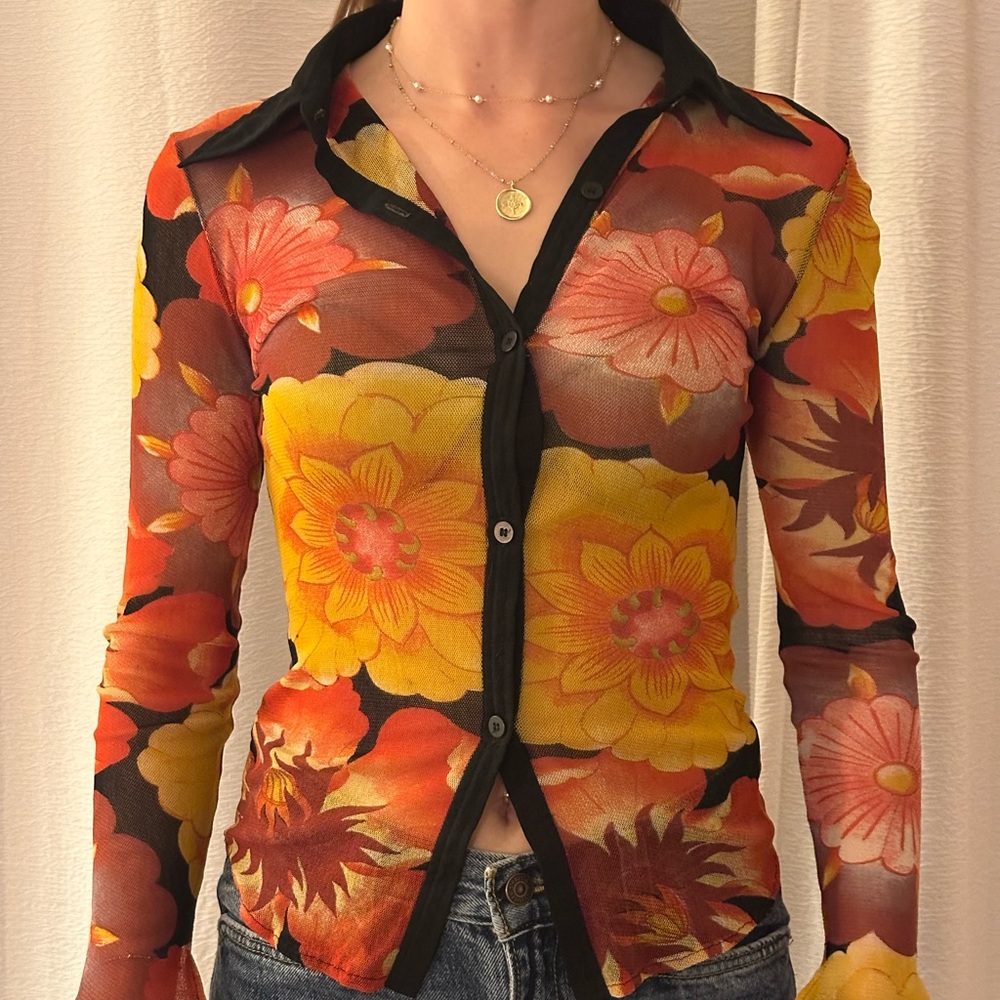 Vintage Floral Vivienne Tam Button Up